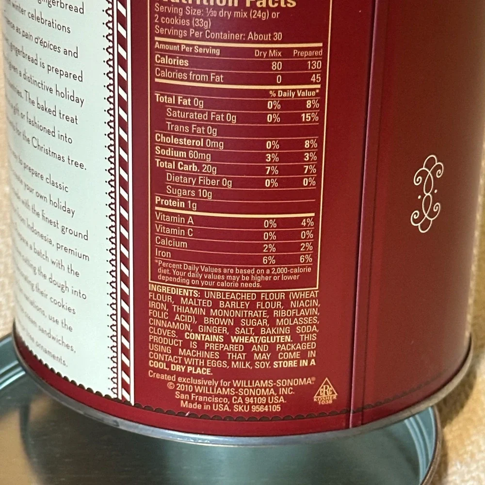 Williams Sonoma Gingerbread Cookie Tin